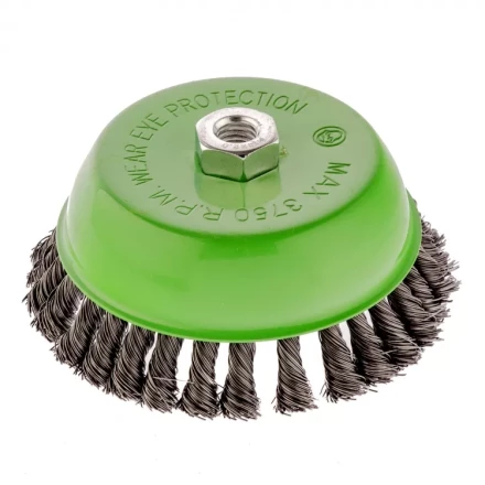 Щетка для УШМ 150 мм М14 Чашка крученая проволока 0,5 мм Сибртех 746297 купить в Нижневартовске