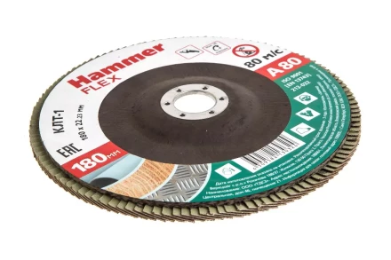 Круг Лепестковый Торцевой (КЛТ) HAMMER КЛТ 1 Ф180х22 Р80 213-032 купить в Нижневартовске