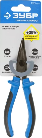 Тонкогубцы изогнутые ЗУБР эксцентриковое расположение шарнира, особостойкое спец. покрытие Н12Х1 (никель/хром), двухкомпонентные рукоятки, 160мм 2201-4-16_z01 купить в Нижневартовске