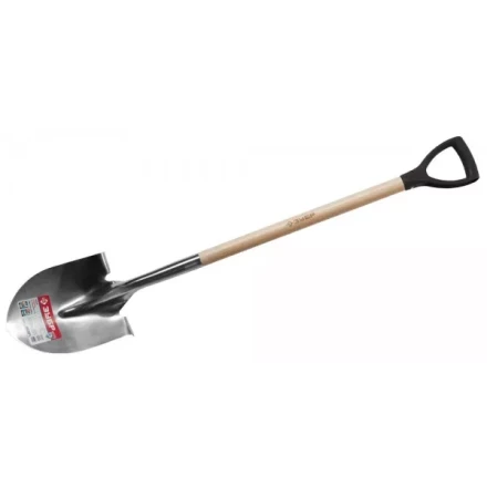 Лопата ЗУБР "ЭКСПЕРТ" штыковая садовая из нерж. стали, деревянный черенок из ясеня, пластиковая рукоятка, 290х210х1200мм 4-39430_z01 купить в Нижневартовске