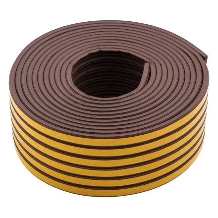 Уплотнитель резиновый, 24 м, профиль "E", коричневый Сибртех 88906 купить в Нижневартовске