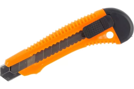 Нож с выдвижным лезвием 18 мм, пластиковый корпус, металлическая направляющая, Вихрь 73/10/10/2 купить в Нижневартовске