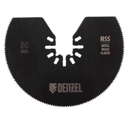 Насадка для МФИ отрезная полукруг Denzel 782301, HSS, по металлу и дереву, 80 мм х 1,2 мм, мелкий зуб купить в Нижневартовске