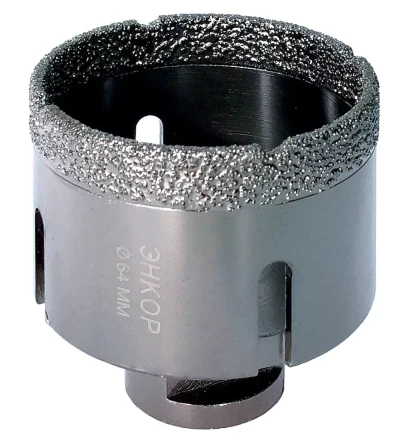 Коронка алмазная по керамограниту D 64 мм для УШМ сух. рез Энкор 48314 купить в Нижневартовске