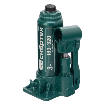 Домкрат гидравлический бутылочный Сибртех 50801, 3 т, 180-320 мм купить в Нижневартовске