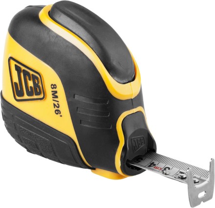 Рулетка JCB, автостоп, двусторонняя шкала, двухкомпонентный корпус, 8м JMS004 купить в Нижневартовске