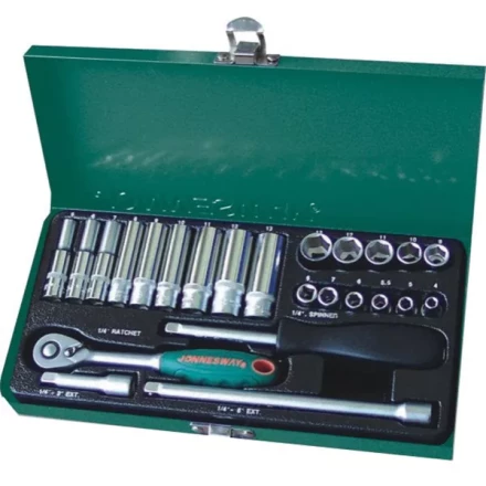 Набор головок торцевых 1/4"DR 4-13мм 25предметов Jonnesway S04Н2125S 47199 купить в Нижневартовске