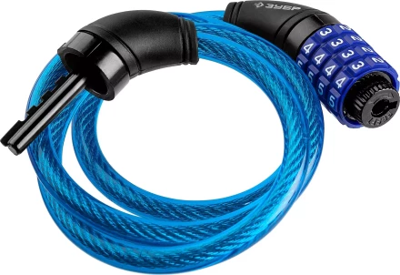 Замок ЗУБР "ПРОФЕССИОНАЛ", тросовый, кодовый, с изменяемым кодом, длина троса - 950мм, d 10мм 37262-95_z01 купить в Нижневартовске