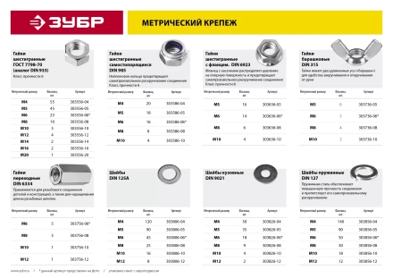 Шайба DIN 9021 кузовная, 12 мм, 2 шт, оцинкованная, ЗУБР 303826-12 купить в Нижневартовске