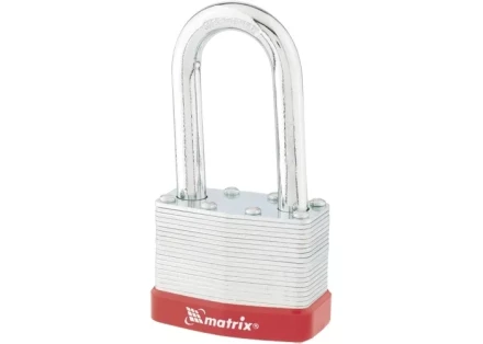 Замок навесной 50 мм удлиненная дужка MATRIX 91809 купить в Нижневартовске