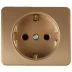 Розетка СВЕТОЗАР "ГАММА" с заземлением, одинарная, без вставки и рамки, цвет золотой металлик, 16А/~250В SV-54105-GM купить в Нижневартовске