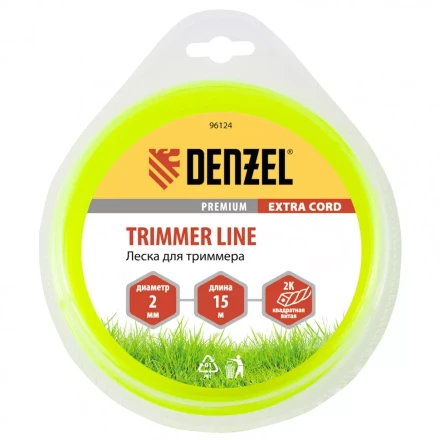 Леска для триммера двухкомпонентная квадрат 2,0 мм 15 м Extra cord Denzel 96124 купить в Нижневартовске