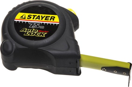 Рулетка STAYER &quot;MASTER&quot; &quot;AUTOLOCK&quot;, корпус с резиновым напылением, автостоп, 7,5мх25мм 2-34126-07-25_z01 купить в Нижневартовске