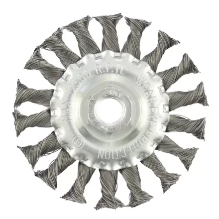 Щетка для УШМ 100 мм М14 плоская крученая проволока 0,8 мм MTX 74643 купить в Нижневартовске