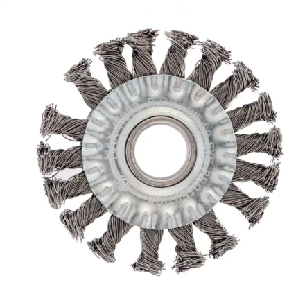Щетка для УШМ 100 мм посадка 22,2 мм Плоская крученая проволока 0,5 мм Сибртех 746307 купить в Нижневартовске