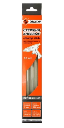 Стержень клеевой 7х200мм ЭНКОР 444 10 шт 50444 купить в Нижневартовске