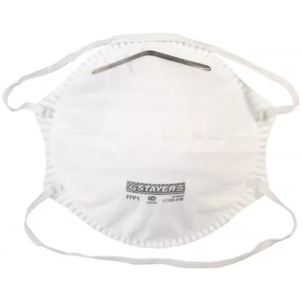 Полумаска фильтрующая STAYER "PROFI" коническая многослойная, класс защиты FFP1, 15шт 11109-H15 купить в Нижневартовске