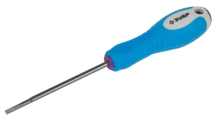 Отвертка ЗУБР, Cr-V сталь, трехкомпонентная рукоятка, цветовая индикация типа шлица, SL, 2,5x63мм 25251-2.5-063 купить в Нижневартовске
