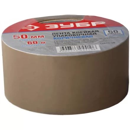 Лента ЗУБР "МАСТЕР" клеящая,   коричневая, усиленная прочность,  толщина 50 мк, 38мм х 60м 12033-38 купить в Нижневартовске