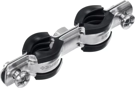 ЗУБР 3/8, цинк, 8 шт, двойной трубный хомут (37890-15-19) купить в Нижневартовске