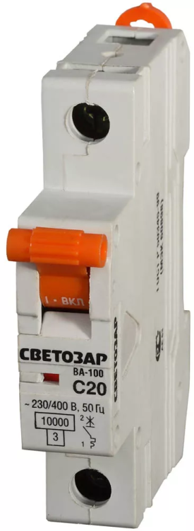 Выключатель автоматический СВЕТОЗАР 1-полюсный, 10 A, "C", откл. сп. 10 кА, 230 / 400 В SV-49071-10-C купить в Нижневартовске