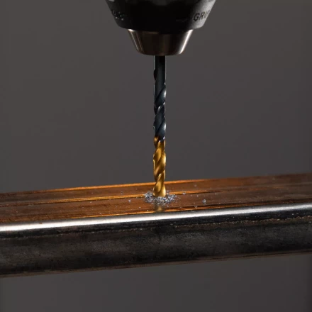 Сверло по металлу Denzel, 5 мм, HSS-Tin, Golden Tip, набор 10 шт., 717213 купить в Нижневартовске