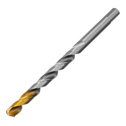 Сверло спиральное по металлу Denzel 12 x 205 мм, Р6М5, Golden Tip, удлиненное 718265