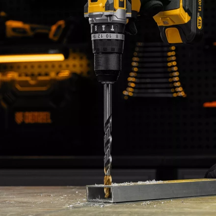 Сверло спиральное по металлу Denzel 12 x 205 мм, Р6М5, Golden Tip, удлиненное 718265 купить в Нижневартовске