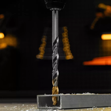 Сверло спиральное по металлу Denzel 12 x 205 мм, Р6М5, Golden Tip, удлиненное 718265 купить в Нижневартовске