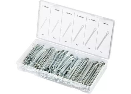 Набор шплинтов S головки х L: 3,2х50, 4х64, 4,8х76, 6,4х25, 6,4х76, 8х64 мм 144 предмета СИБРТЕХ 47603 купить в Нижневартовске