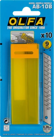 Лезвие OLFA сегментированное, 9х80х0,38мм, 10шт OL-AB-10B купить в Нижневартовске