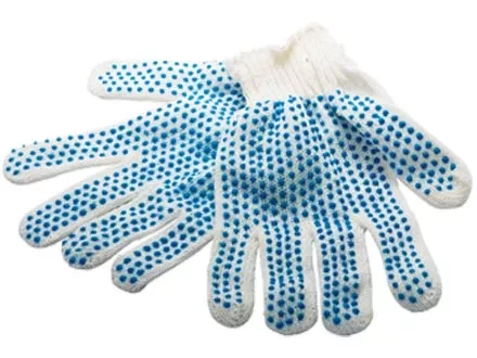 Перчатки х/б, ПВХ "точка" 3-х нитка, 5 пар в упаковке  Россия 67718 купить в Нижневартовске