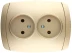 Розетка СВЕТОЗАР "АКЦЕНТ" двойная в сборе, без заземления, цвет золотой металлик, 16А/~250В SV-54202-GM купить в Нижневартовске