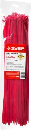 Хомуты нейлоновые ЗУБР &quot;МАСТЕР&quot; красные, 4,8 мм x 400 мм, 100 шт 309040-48-400 купить в Нижневартовске