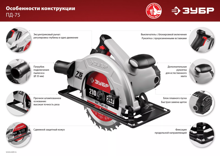 Пила циркулярная ПД-75 серия МАСТЕР купить в Нижневартовске