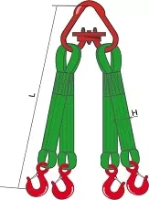 Строп текстильный четырехветвевой 4СТ 6.3 т L=5.5 м РА 150 мм Звено РТ-3 купить в Нижневартовске