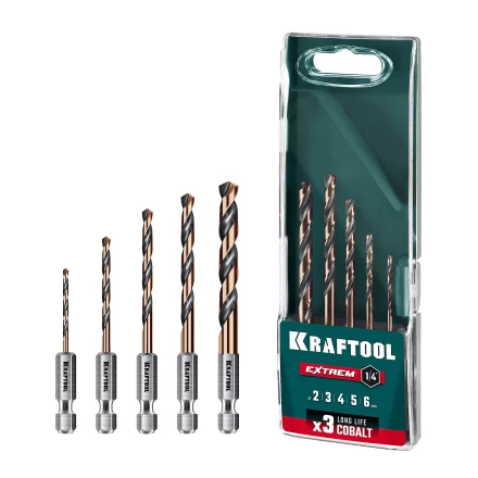 Набор сверл по металлу, хвостовик НЕХ-1/4, сталь М35-Со5% 29652-H5 купить в Нижневартовске