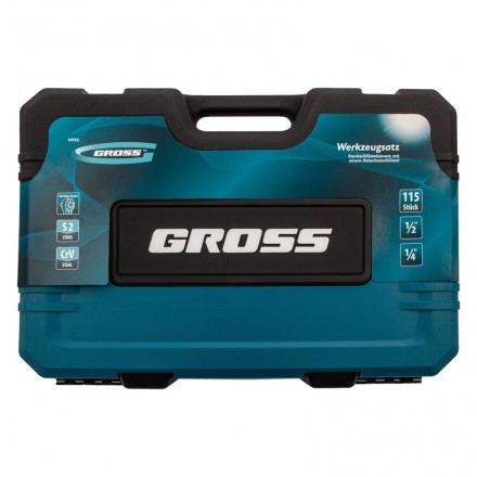 Набор инструментов 115 предметов, 120 зубьев, CrV, 1/4&quot;, 1/2&quot; Gross 14152 купить в Нижневартовске