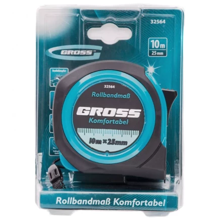 Рулетка Komfortabel 10 м х 25 мм обрезиненный корпус Gross 32564 купить в Нижневартовске