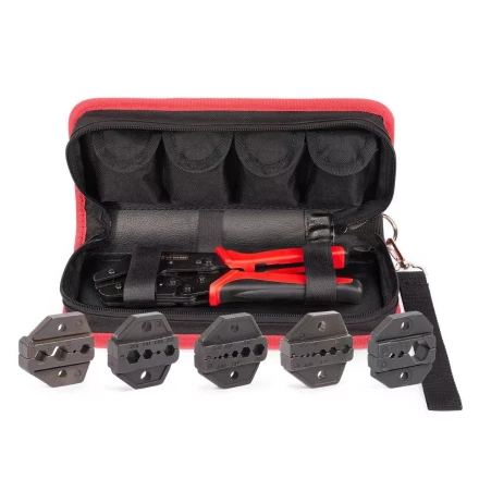 Пресс-клещи КВТ HT-330 с набором из 5 матриц для опрессовки разъемов SMA, N-типа, TNC, BNC, FME, UHF (набор) (89230) купить в Нижневартовске