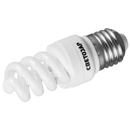 Энергосберегающая лампа СВЕТОЗАР "КОМПАКТ" спираль,цоколь E27(стандарт),Т2,яркий белый свет(4000 К), 10000час, 9Вт(45) 44454-09_z01 купить в Нижневартовске