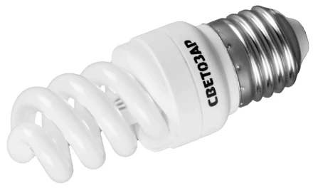 Энергосберегающая лампа СВЕТОЗАР "КОМПАКТ" спираль,цоколь E27(стандарт),Т2,яркий белый свет(4000 К), 10000час, 9Вт(45) 44454-09_z01 купить в Нижневартовске