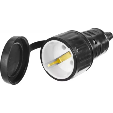 Розетка СИБИН электрическая ударопрочная, с заземлением, 16А/220В, IP44, черная 55186-B купить в Нижневартовске