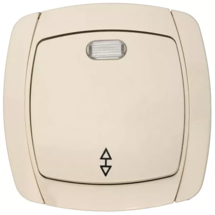 Выключатель СВЕТОЗАР "CITY LIGHT" проходной одноклавишный в сборе, с подсветкой, бежевый, 10А/~250В SV-54238-B купить в Нижневартовске