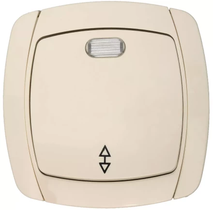 Выключатель СВЕТОЗАР "CITY LIGHT" проходной одноклавишный в сборе, с подсветкой, бежевый, 10А/~250В SV-54238-B купить в Нижневартовске