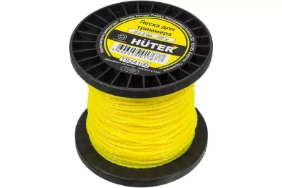 Леска HUTER TS24100 для триммера, 2.4 мм, витой квадрат 71/2/5