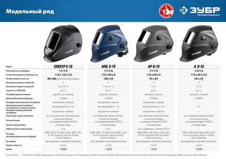 ЗУБР А 9-13, хамелеон затемнение, 4/9-13, маска сварщика, Профессионал (11076) купить в Нижневартовске
