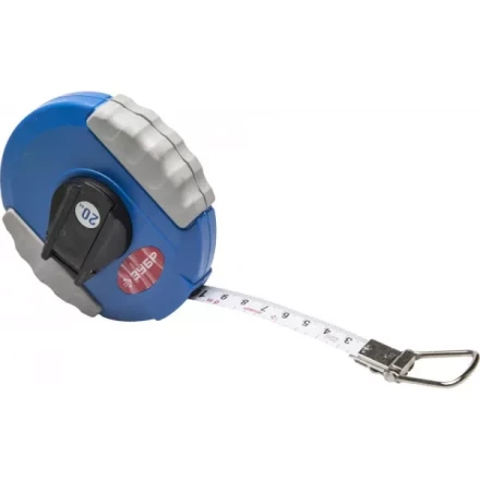 Мерная лента ЗУБР "ЭКСПЕРТ", стальное полотно с нейлоновым покрытием, двухкомпонентный ударопрочный корпус, 20м 34165-20_z01 купить в Нижневартовске