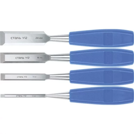 Набор стамесок плоских 4 штуки 6-12-18-24 мм СИБРТЕХ 24422 купить в Нижневартовске