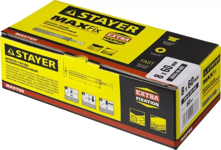Дюбель-гвоздь полипропиленовый, потайный бортик, 8 x 60 мм, 60 шт, STAYER Master 30645-08-060 30645-08-060 купить в Нижневартовске